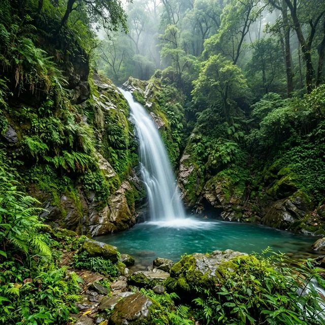 Cascading Bhalu Gaad Waterfall in Mukteshwar