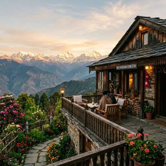 Homestay in Mukteshwar with clear view of the Himalayas